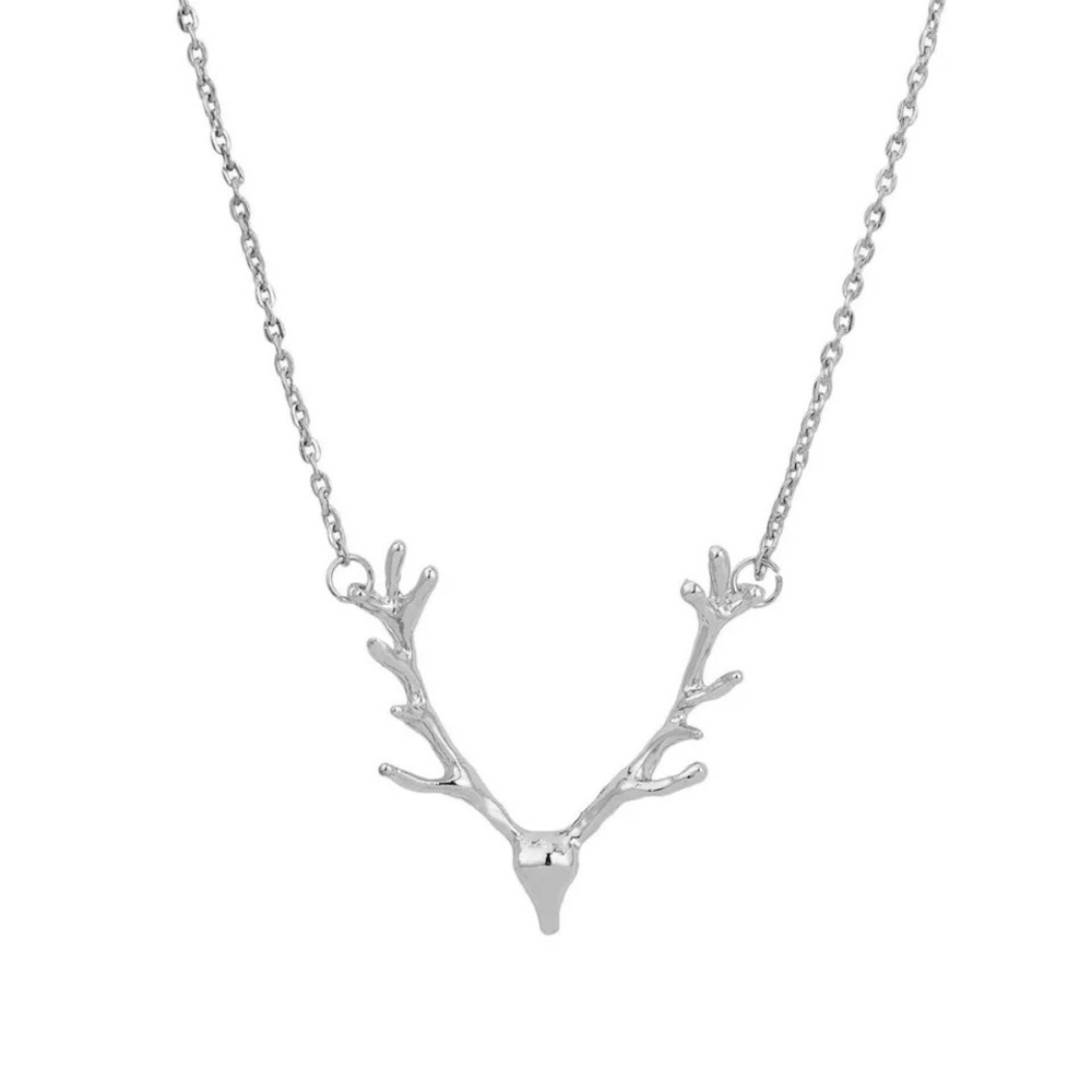Silver Plated Antler Necklace Brand New